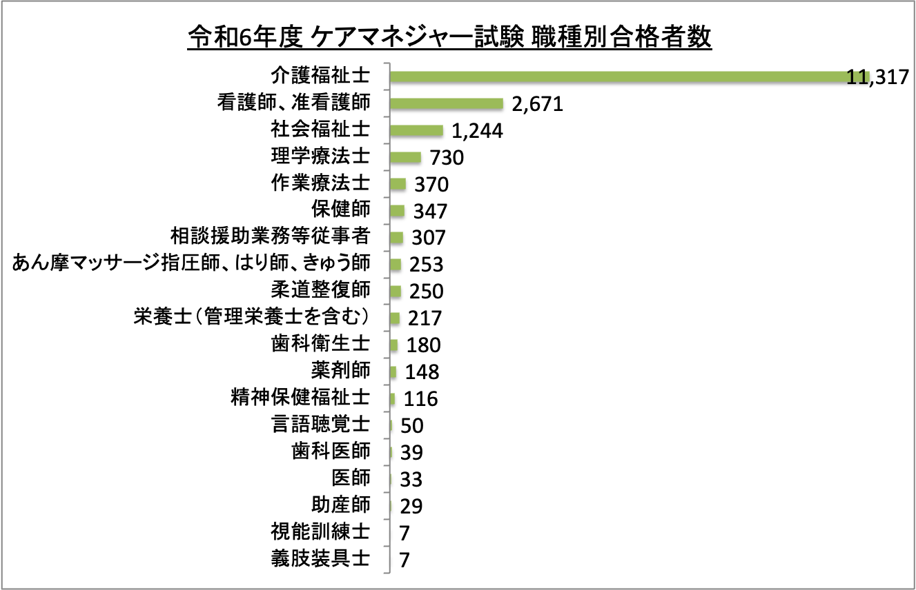 介護支援専門員(ケアマネジャー)試験職種別合格者数_令6