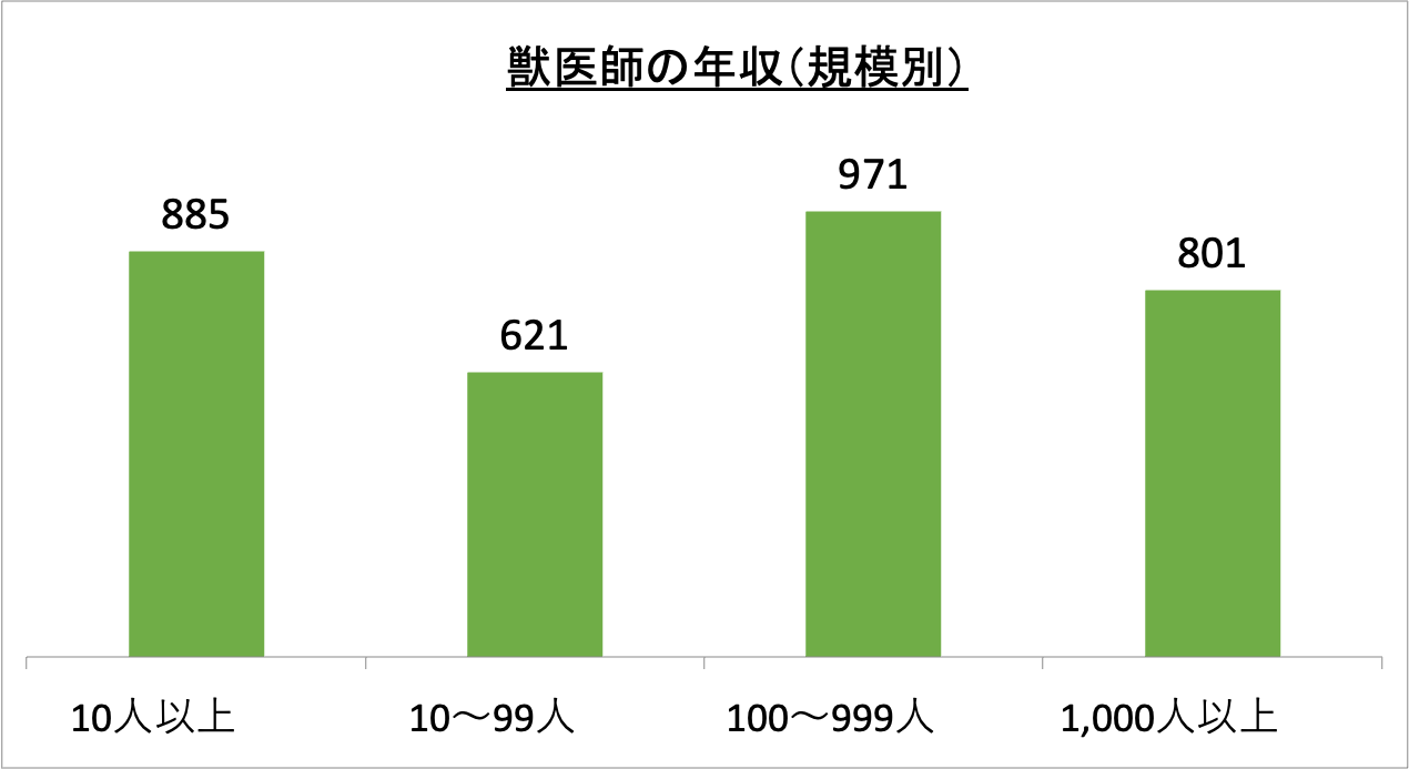 獣医師の年収（規模別）_r6
