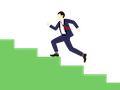 階段を駆け上がるビジネスマン